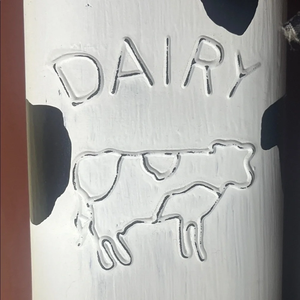 3 pc Hand crafted Cow Print Dairy Vase Set with Sunflowers